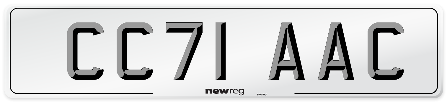 CC71 AAC Number Plate from New Reg